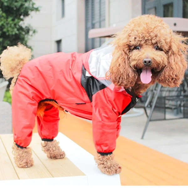 Dog Face Raincoat Jumpsuit with Hoodie - Image 5