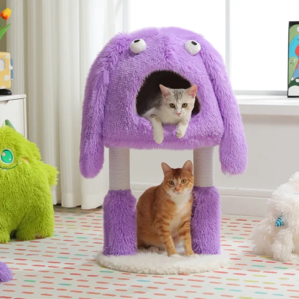 Monster Cat Tree Tower with Plush Condo & Sisal Legs - Image 2