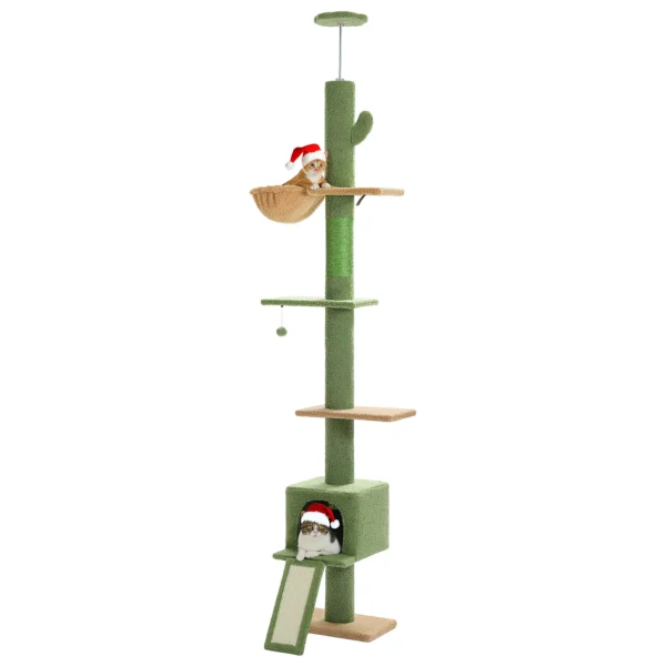 Floor to Ceiling Cat Tree with Adjustable Height - Image 2