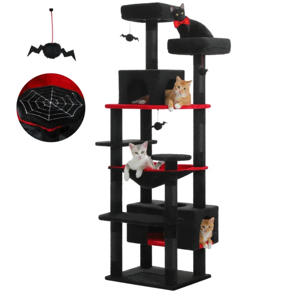 Tall Cat Tree with Extra Large Condo & Hammock - Image 2