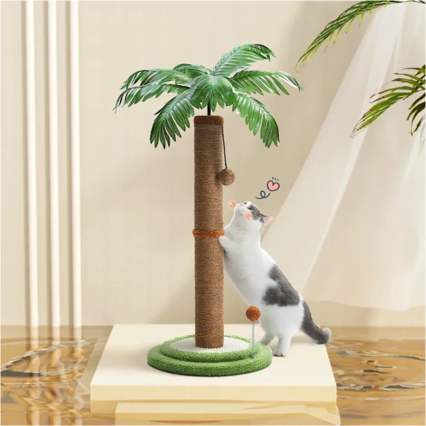 Cat Scratching Post with Palm Tree Design - Image 2