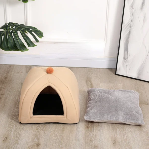 Semi-Enclosed Cat Bed with Removable Cover - Image 5
