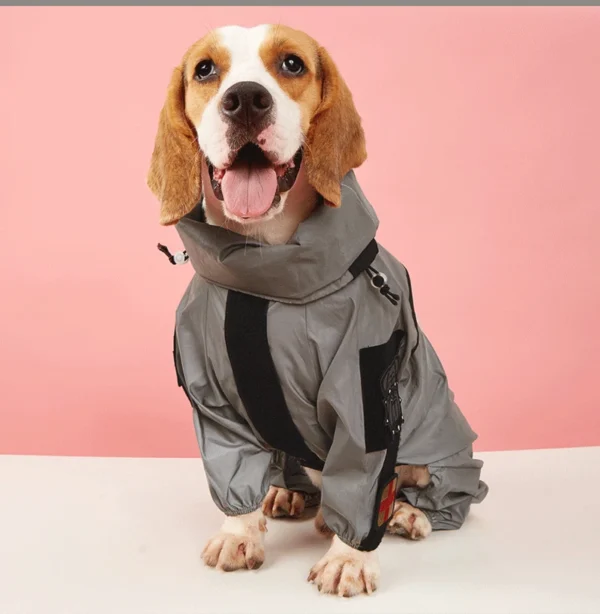 Reflective Dog Raincoat with Hood & Adjustable Fit - Image 7