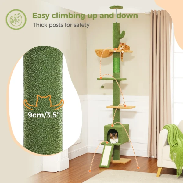Floor to Ceiling Cat Tree with Adjustable Height - Image 4