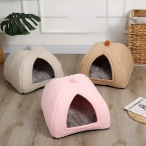 Semi-Enclosed Cat Bed with Removable Cover
