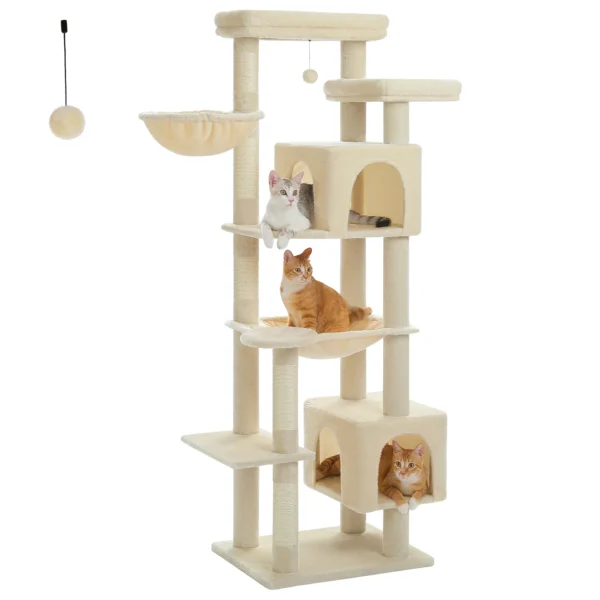 Tall Cat Tree with Hammocks & Condos - Image 2