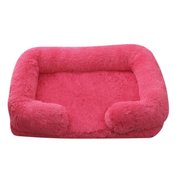 Plush Dog Bed with Raised Edges & Removable Pad - Image 9