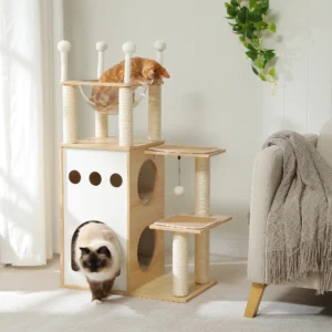 Modern Cat Tree with Capsule Nest & Condo Tower