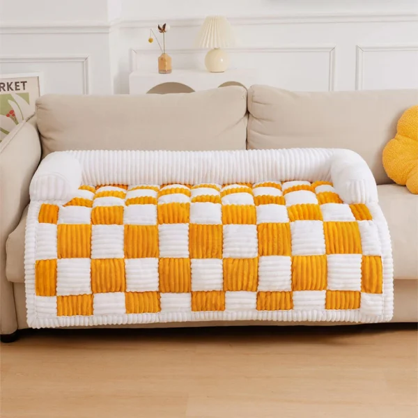 Dog Bed Sofa with Plush Blanket Cover - Image 10