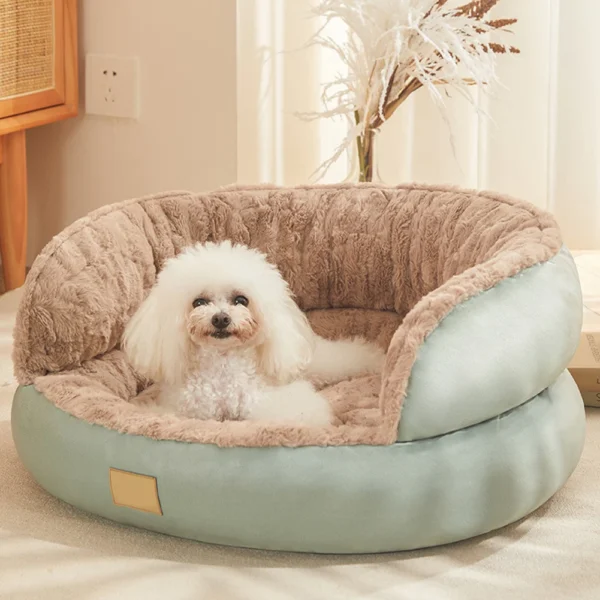 Round Dog Bed – Anti-Anxiety Plush Nest for Pets - Image 6