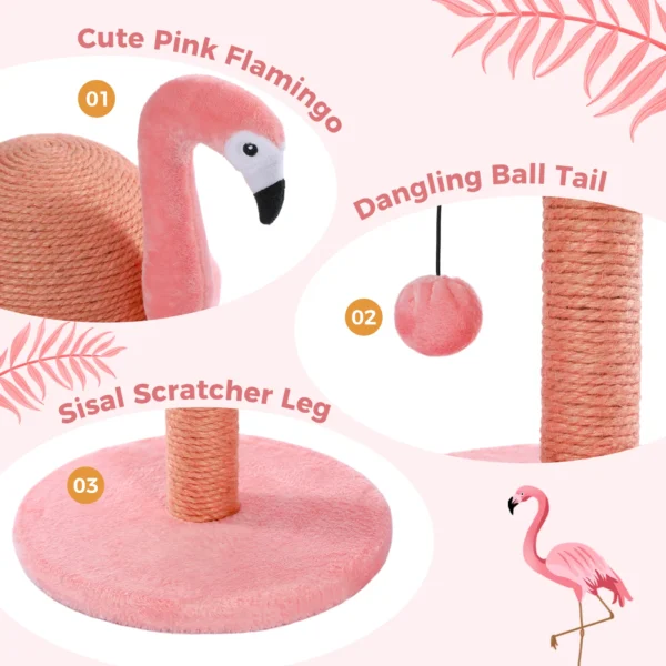 Small Cat Tree with Flamingo Design - Image 5