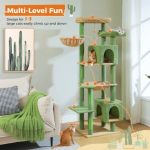 Cat Climbing Tree with Large Hammock, Condos & Perches