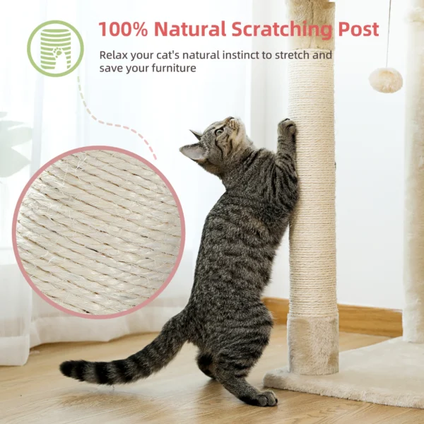 Floor to Ceiling Cat Tree with Adjustable Height - Image 6