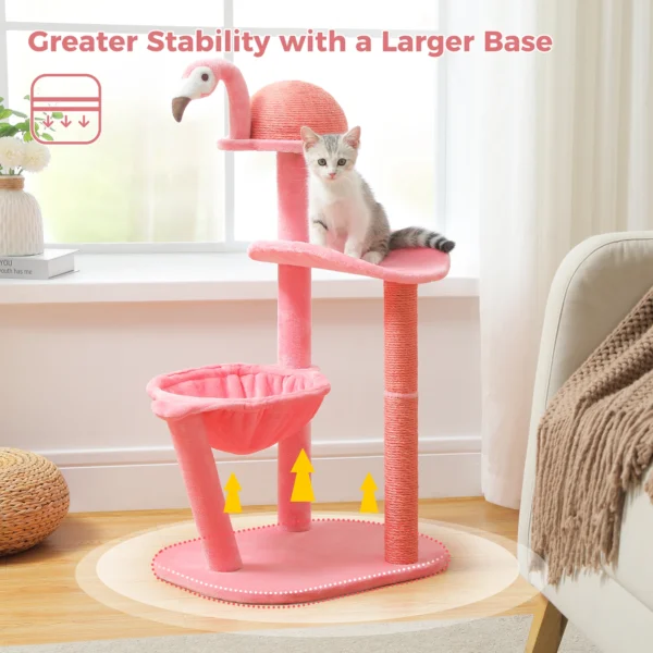 Flamingo Cat Tree with Hammock & Sisal Scratching Posts - Image 6