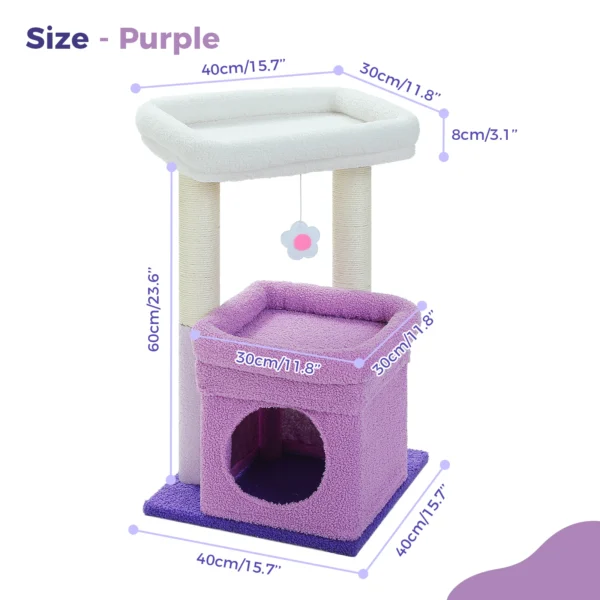Small Cat Tree with Condo & Perch - Image 2
