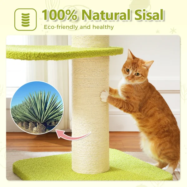 Flower Cat Tree with Thick Scratching Post & Petal Perch - Image 6