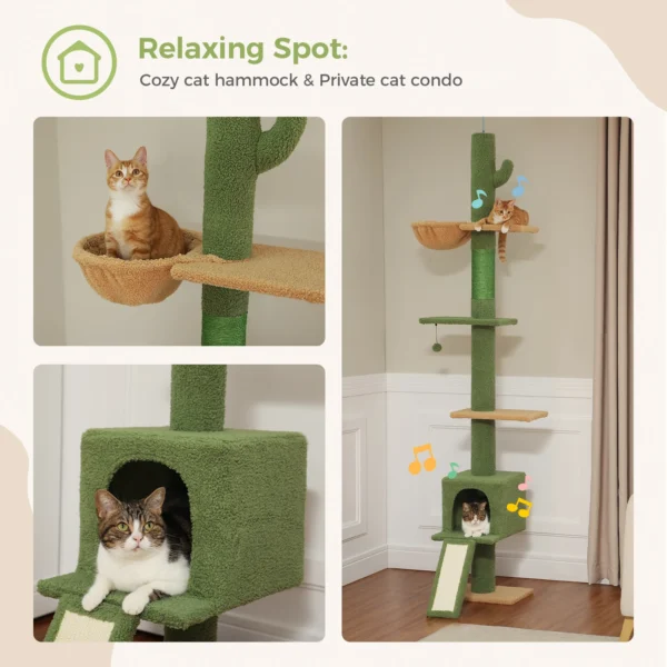 Floor to Ceiling Cat Tree with Adjustable Height - Image 5