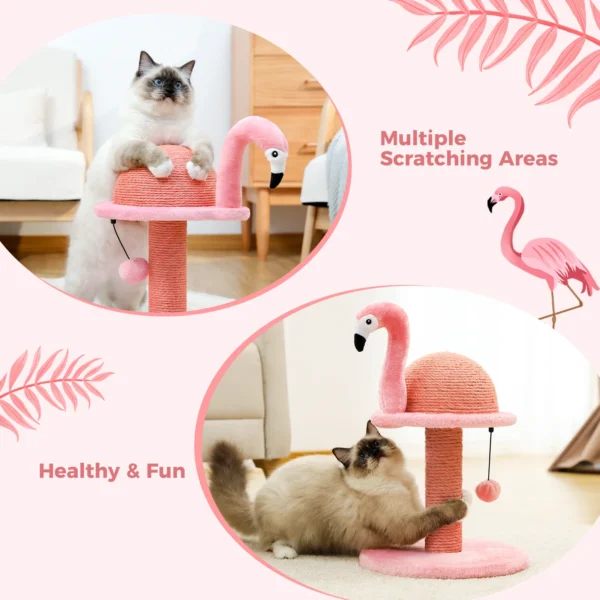 Small Cat Tree with Flamingo Design - Image 4