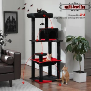 Gothic Cat Tree with Extra Large Hammock & Perch