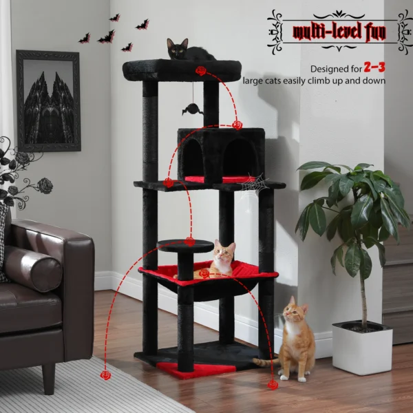 Gothic Cat Tree with Extra Large Hammock & Perch