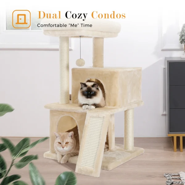 Cat Tree with Condos, Perch & Sisal Scratching Posts
