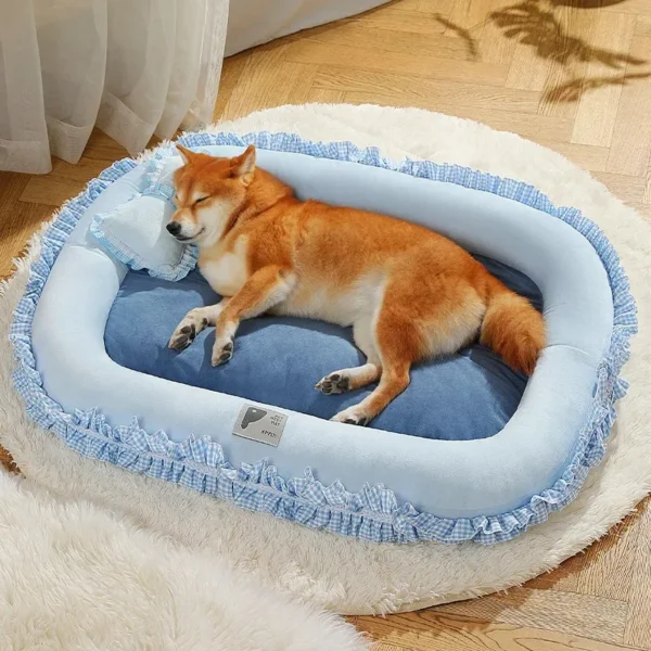 Warm Dog Bed with Soft Cushion Base - Image 2