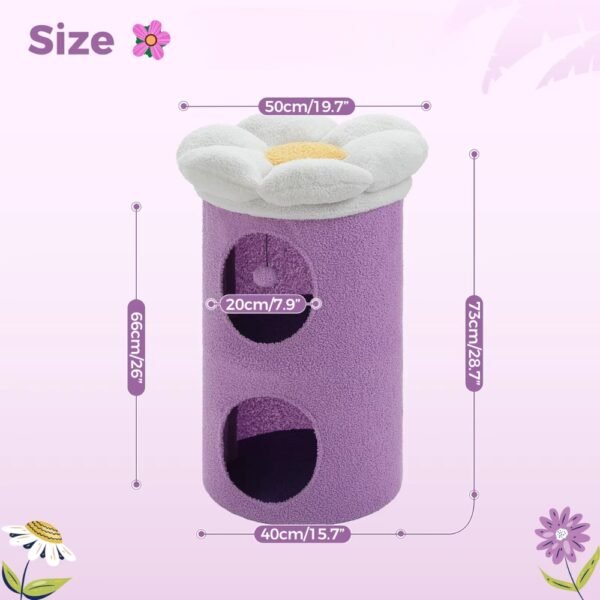 Flower Cat Bed with Double-Deck Condo & Perch - Image 5