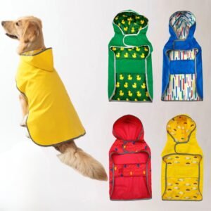 Dog Raincoat Double-Layer Yellow Jacket