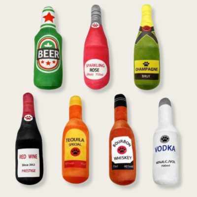 Plush Bottle Indestructible Dog Toy