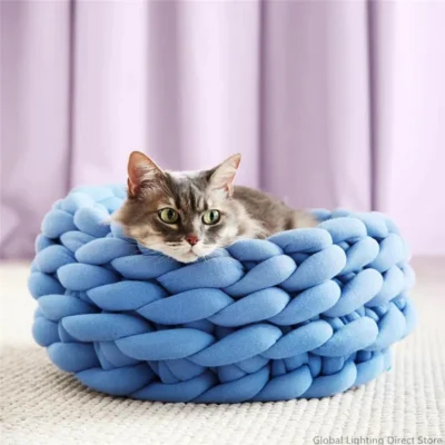 knitted pet bed