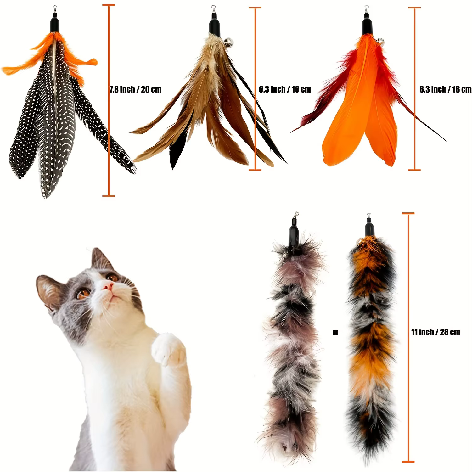 Premium Teasing Wand Interactive Cat Toys with Refills - Image 2